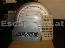 Reserveradabdeckung EGR silbern 75 cm