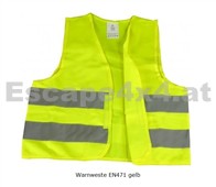 Warnweste EN471 gelb, knitterfrei, waschbar, Standardgröße